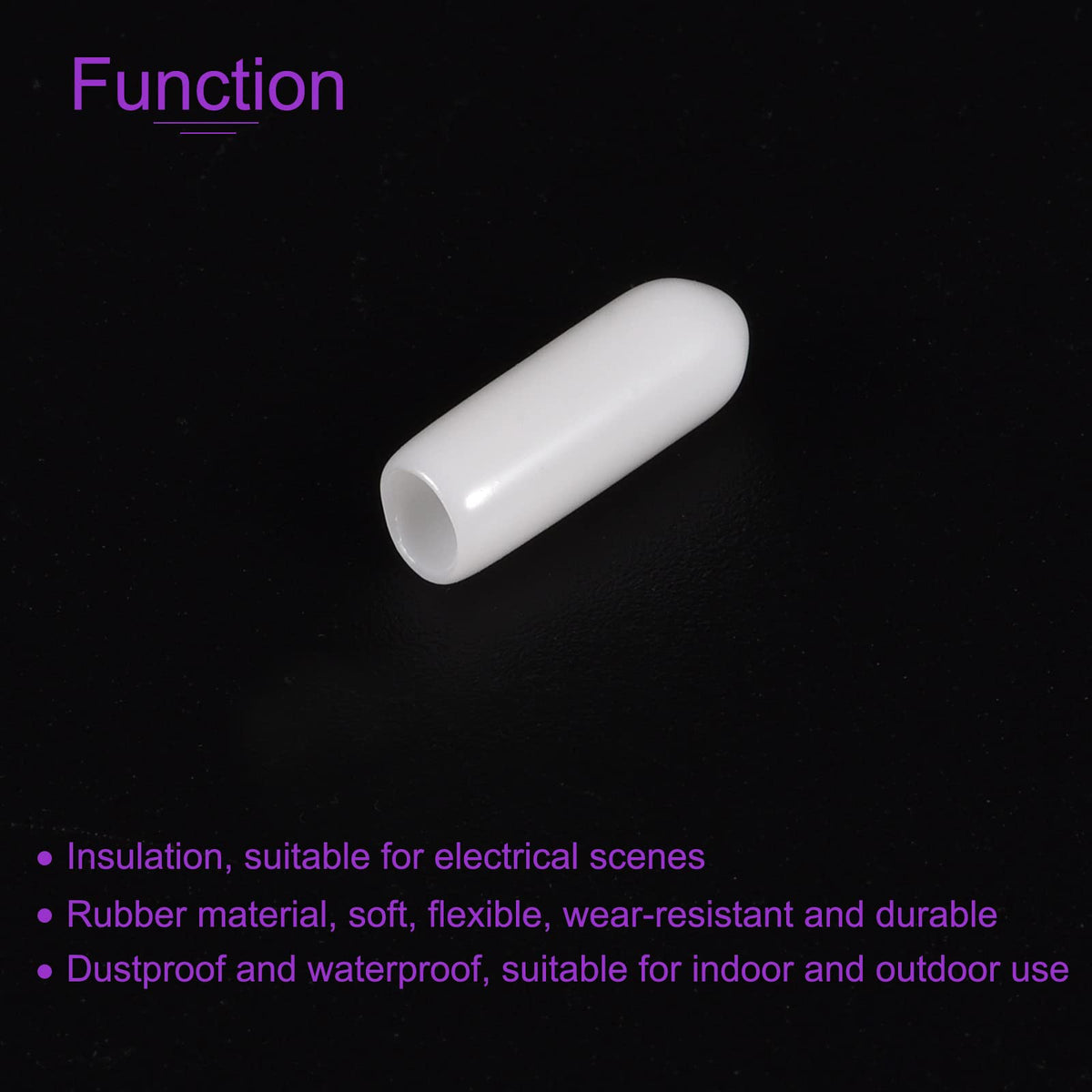 DMiotech 100 Pack 1/8" ID White Screw Thread Protectors Rubber End Caps Bolt Covers for Screw Bolt Furniture Pipe