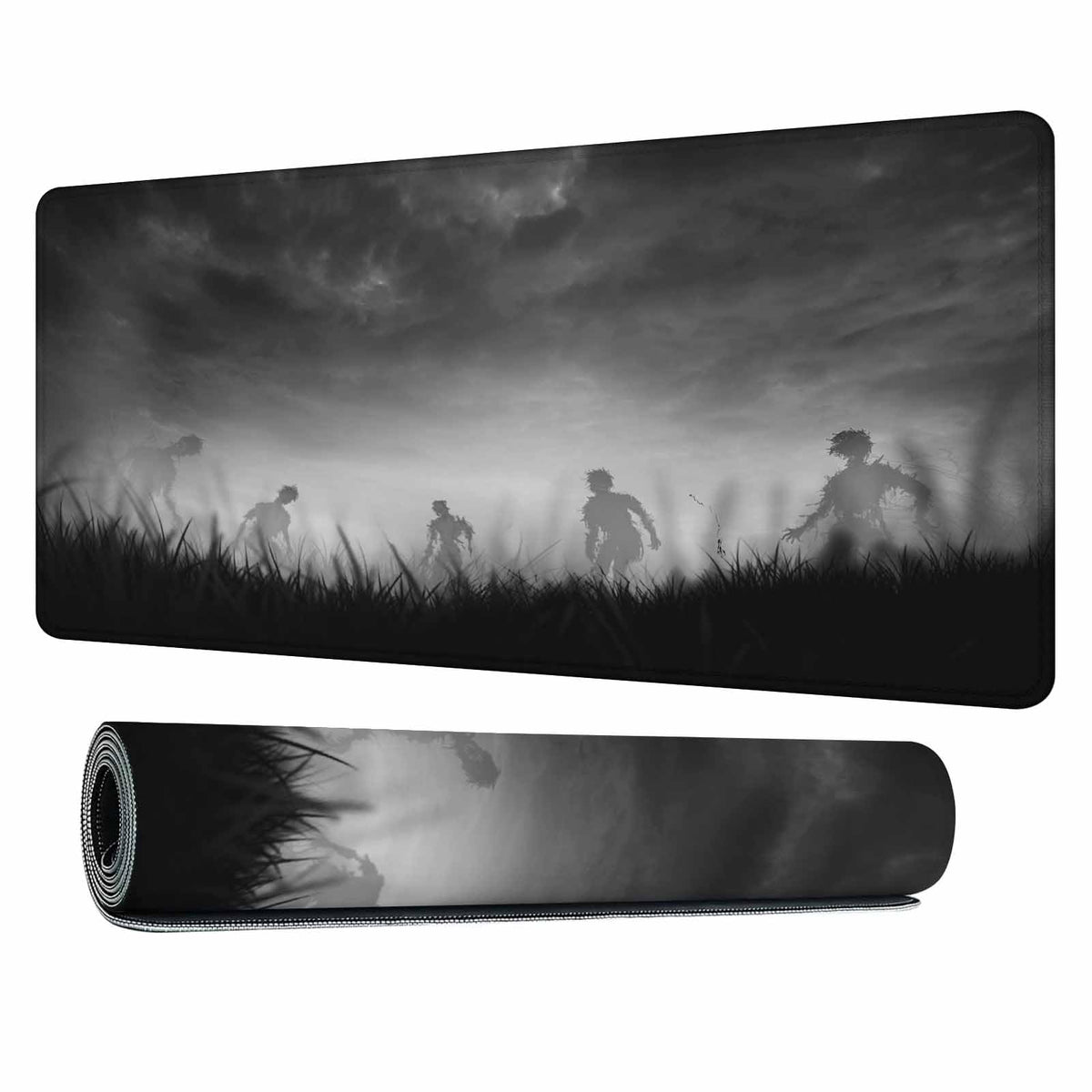 Y YIHANGBEST Creepy Zombies Gaming Mouse Pad Haunted Field Eerie Landscape Halloween Large Mousepad Desk Keyboard Mat for PC,Home,Office 35.4"X15.7"