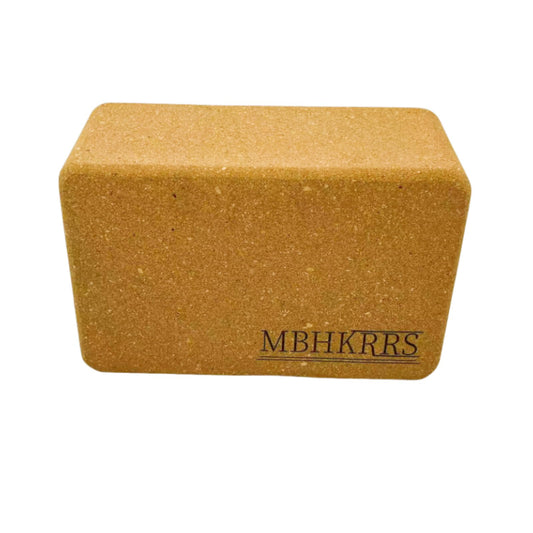 MBHKRRS Yoga Block - Fine-Grain Cork Block, Yoga Equipment, Home Gym Accessory, Pilates Tool, Lightweight for Travel, Extra Firm Workout Accessory with Comfortable Edges (Cork 1-pack, 4" x 6" x 9")