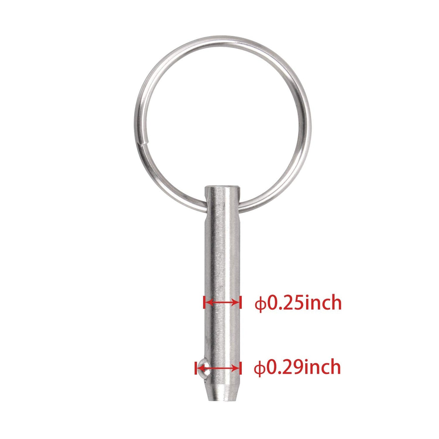 Quick Release Pin Bimini Top Pins Diameter 0.25 Inch,Total Length 1.49 Inch, Usable Length 1 Inch, with Lanyard for Boat Bimini Top Deck Hinge (4 PCS)