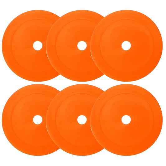 PATIKIL 6 Inch Flat Cones,6 Pcs Spot Markers Small Flat Soccer Training Cones for Football Basketball Agility Practice Sports Training Equipment, Orange
