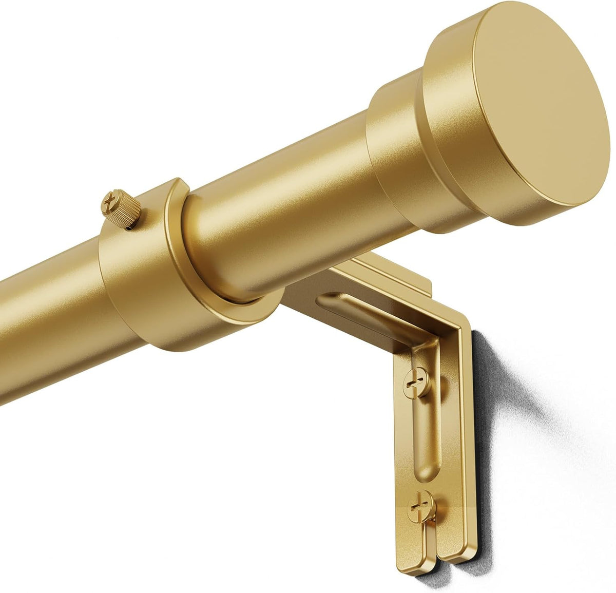 YaFex Curtain Rods - Heavy Duty 1 Inch Adjustable Window Treatment Rods | 32-58 Inch, Gold Finish