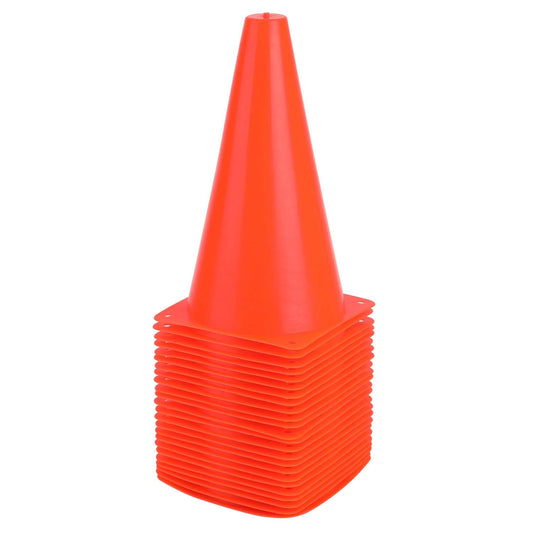 Fragraim 9 Inch Plastic Training Traffic Cones, Sport Cones, Agility Field Marker Cones for Soccer Basketball Football Drills Training, Outdoor Activity or Events - Set of 24, Orange