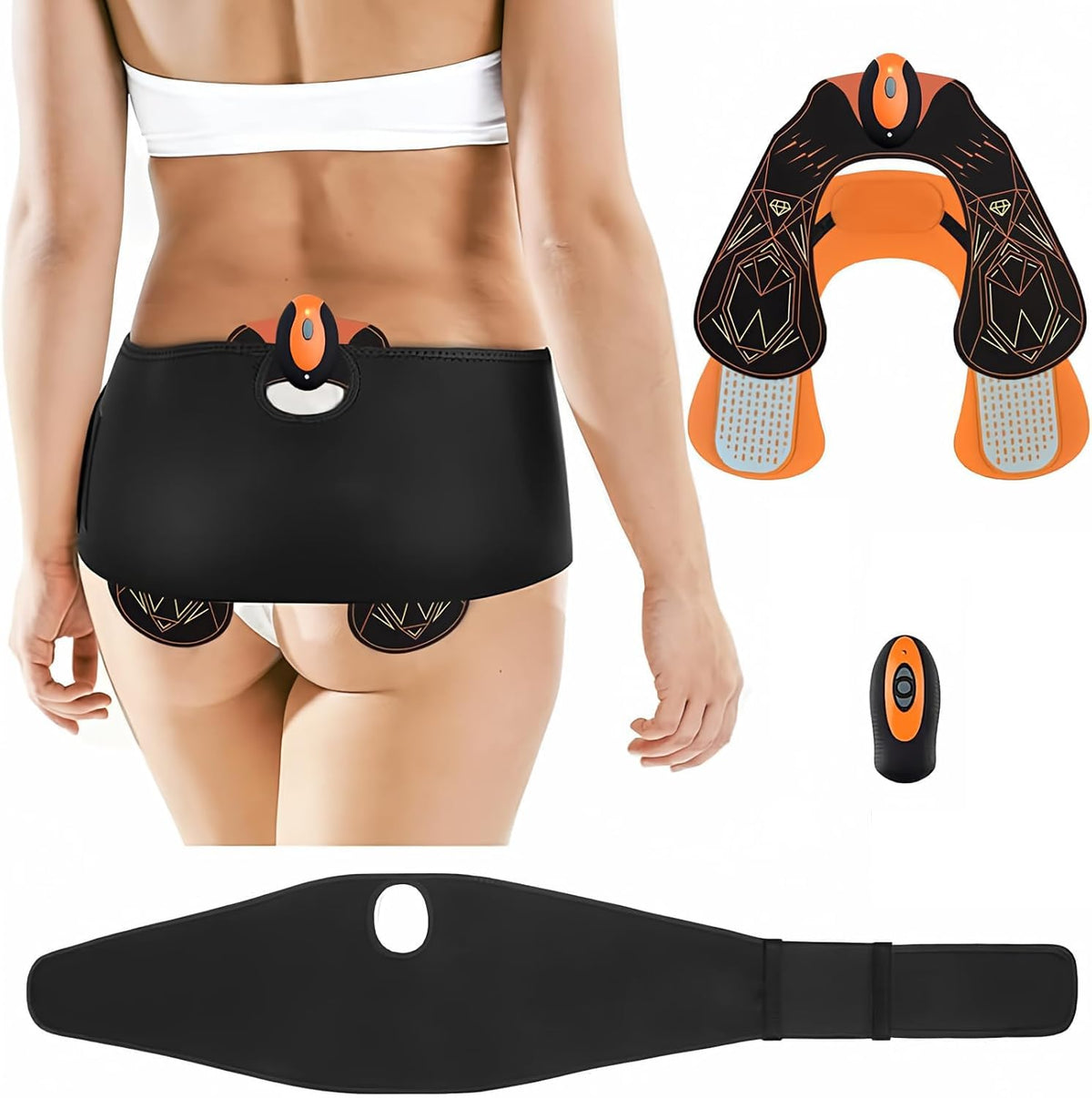 FOPIE HIPS Trainer, ABS Stimulator Electronic Muscle Toner, Smart Wearable Butt Lifting Machine, Body Beauty Workout Equipment for Men Women