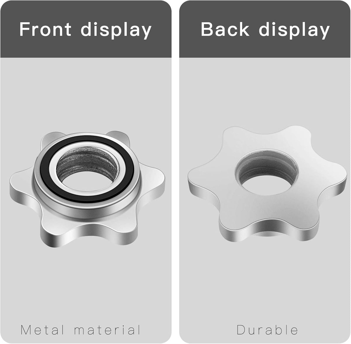 Lamoutor 2Pcs Anti-Slip Hex Nut Collar Screw for Barbell Dumbbell Weight Lifting 25mm+28mm