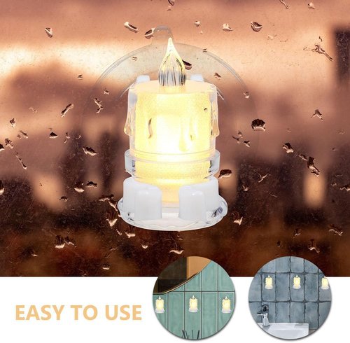 Cabilock 6-Piece Window Candle Suction Cups | Flameless Taper Candle Holders for Holiday Decor