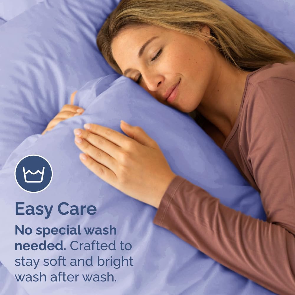 Skiennix Body Pillowcases Set of 2 | Soft Lavender 20x54 Long Pillow Covers for Side Sleepers - Wrinkle & Fade Resistant, Machine Washable