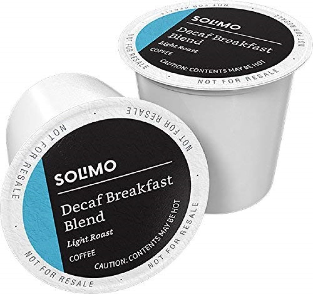 Solimo Decaf Coffee Pods - Breakfast Blend for Keurig 2.0 | 100 Count Light Roast