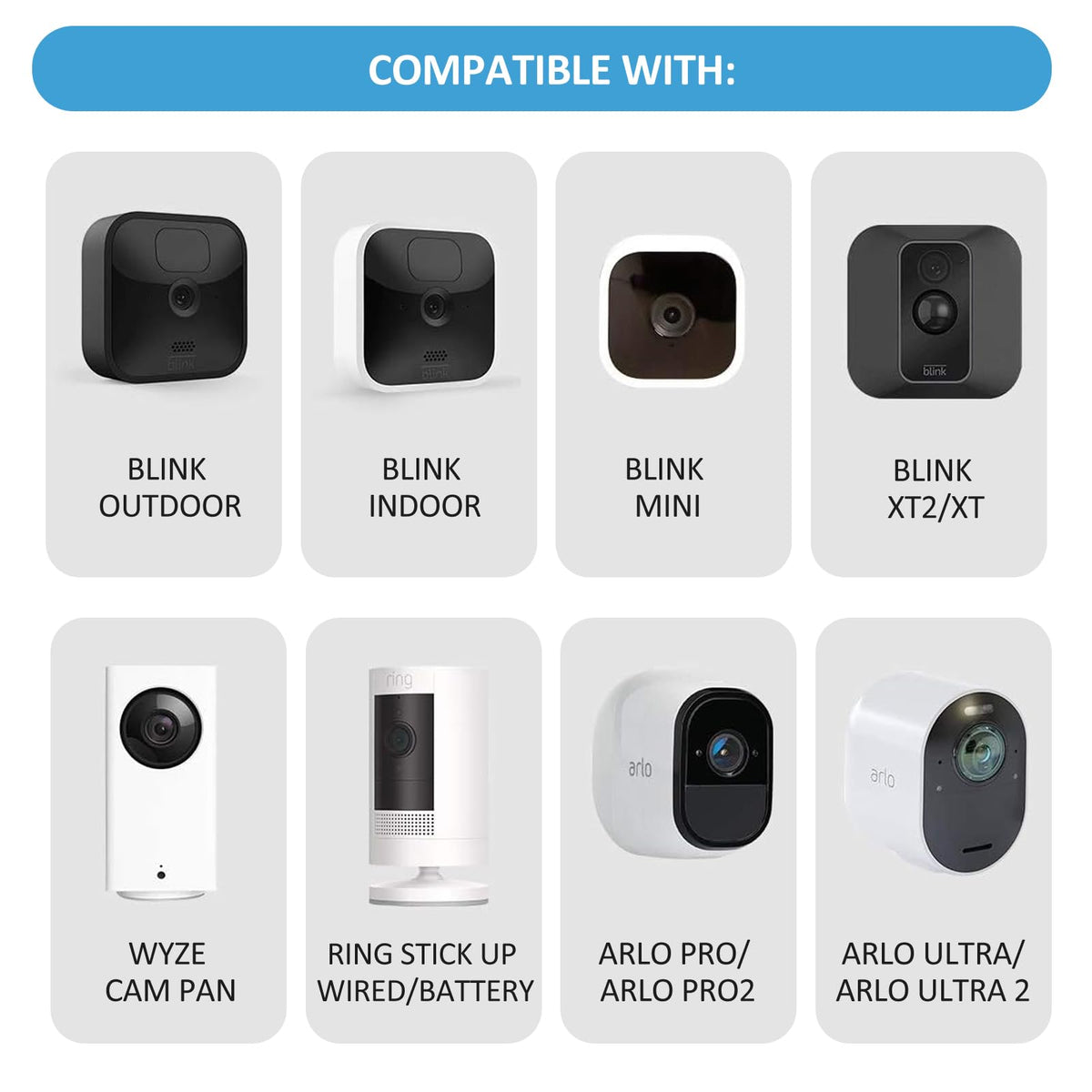 Blink Outdoor Camera Mount, 360 Degree Adjustable Indoor/Outdoor Wall Mount Bracket for Blink Home Security System Black 3 Pack