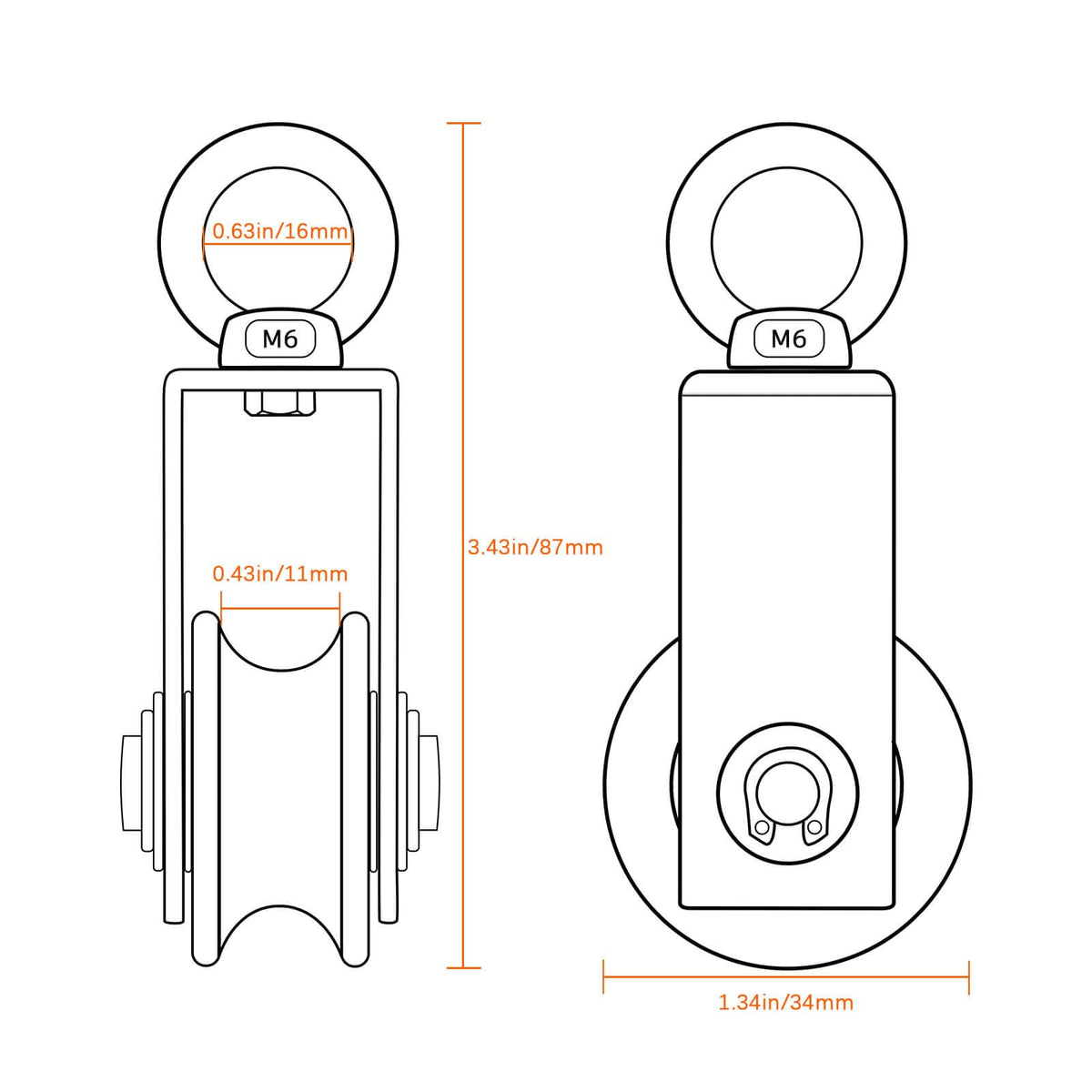SHINICO Cable Pulley Wheel Stainless Steel, Bearing Inside, Rope Pulley for Pulley System, Gym Equipment, Clothesline, 2 Pack