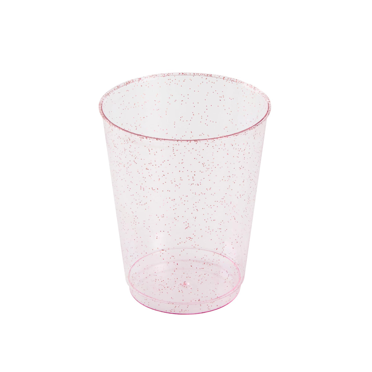 Restaurantware Glitter Cups 10 oz Pack of 20 Pink Glitter Plastic Cups Fancy Drink Tumblers Disposable, Durable Plastic Glasses Cold Food-Friendly Tumblers for Cocktails Punch at Parties
