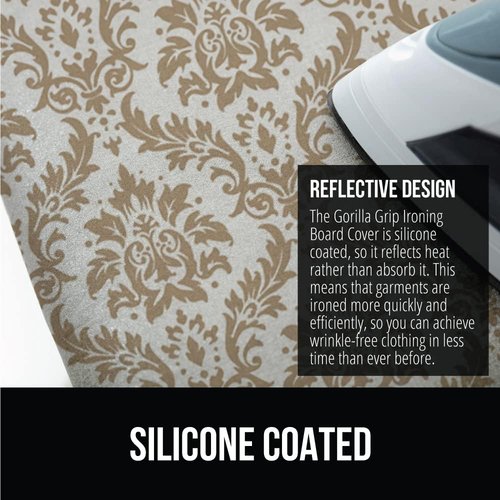 Gorilla Grip Ironing Board Cover & Pad - Scorch Resistant Silicone Coating, 15x54" Size