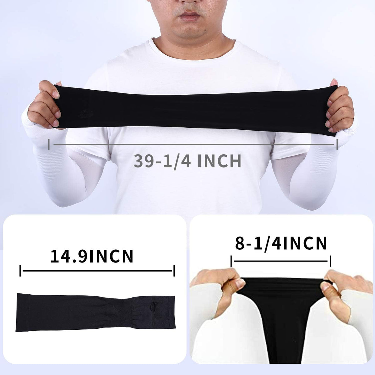 KUHNMARVIN Women Compression Arm Sleeves for men to Cover Arms Tattoo Cover-Up Volleyball Sleeve Softball Pickleball (2pairs white with hand cover)