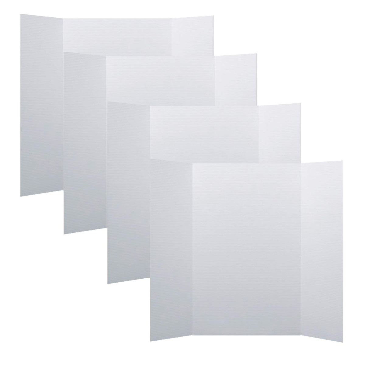 Flipside Products 36” x 48” Project Boards for Presentations, Science Fair, School Projects, Event Displays and Trifold Picture Board, Proudly Made in USA - White - 4 Pack