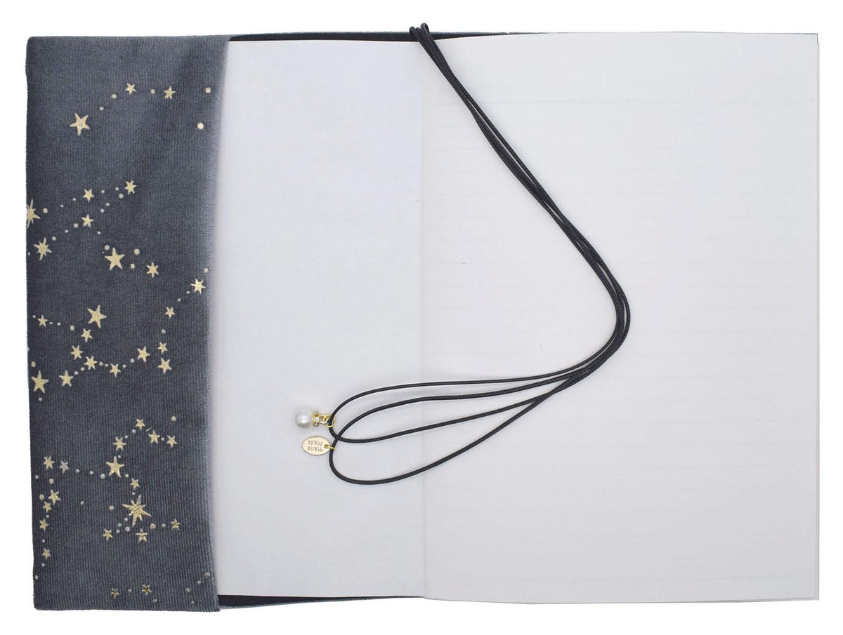 BLBMH A5 Journal Cover | Non-Stretch Fabric Notebook Cover with Bookmark, 5.5x8.3 Washable Privacy Protector for Paperback Bible Hardcover, Gift for Women - Velvet Grey