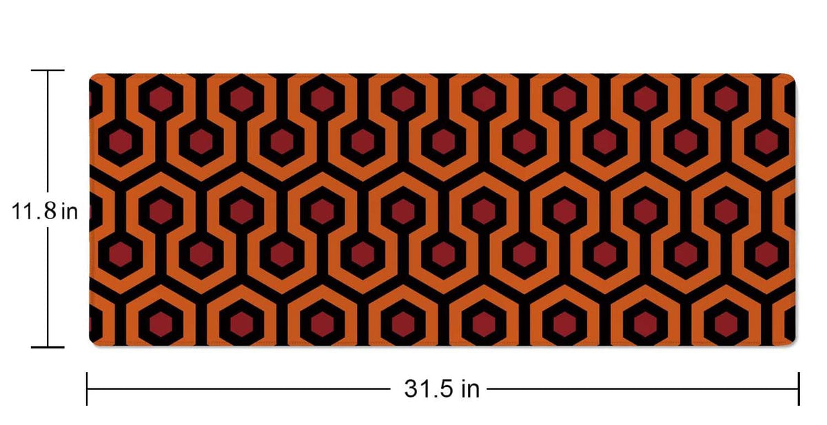 The Shining Carpet Style Desk Mat Orange Black Large Extended Mouse Pad XL Desk Pad Gaming Mousepad Keyboard Mouse Mat for Computer Laptop 31.5''X11.8'' Non-Slip Rubber Base with Stitched Edges
