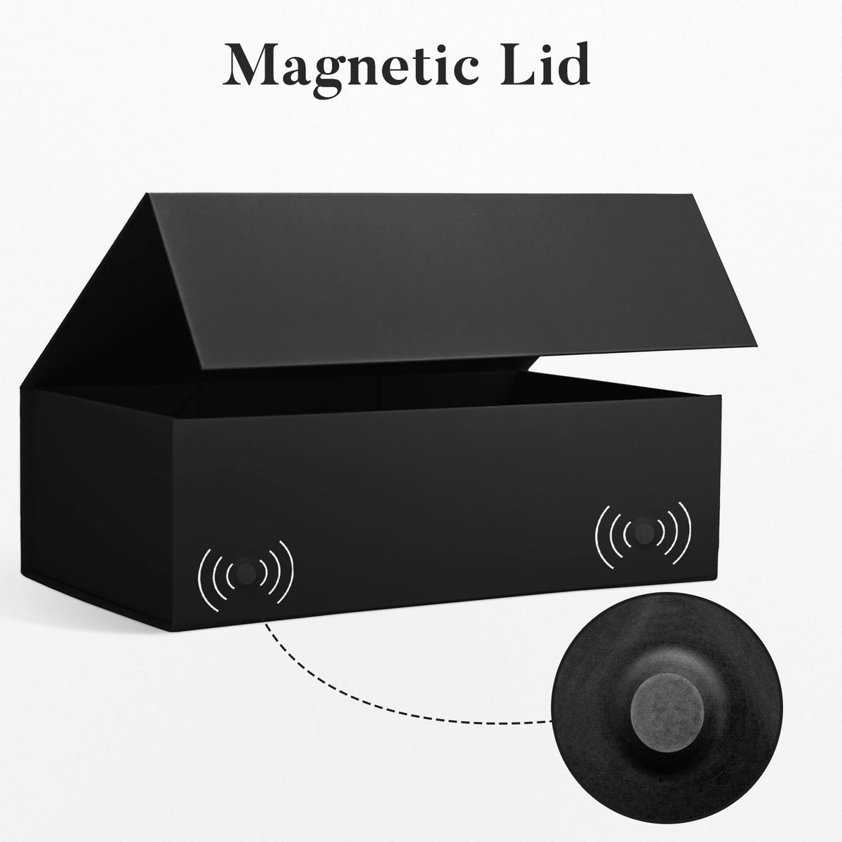 LIFELUM Large Christmas Gift Box 14"x8.5"x4.5" Birthday Gift Boxes for Presents for Anniversary Wedding,Black Gift boxes with Ribbon,Shredded Filler,Card