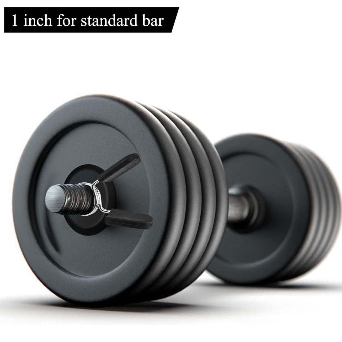 Barbell Spring Clip Dumbbell Clamps Circlip Collars 1 Inch Weight Bars Clips Fitness Weightlifting Lock Buckle for Standard Bar Barbell Strength Training Gym Accessory
