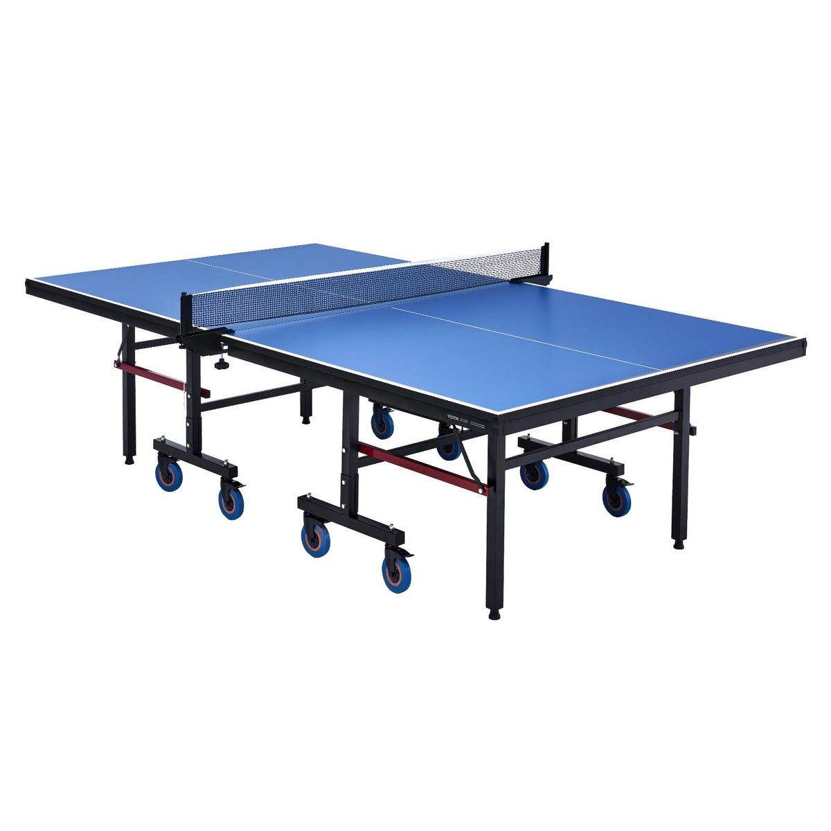 VEVOR Ping Pong Table, Professional Table Tennis Game, Indoor MDF Portable Table Tennis Table, Foldable Ping Pong Table with Quick Clamp Net and Lockable Wheel, 10 Minute Easy Assembly, 25mm Tabletops