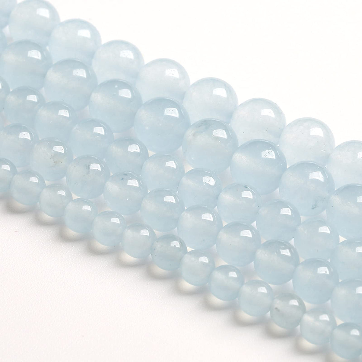 4MM 86PCS Natural Stone Light Blue Chalcedony Loose Beads for Jewelry Making DIY Bracelet Necklace
