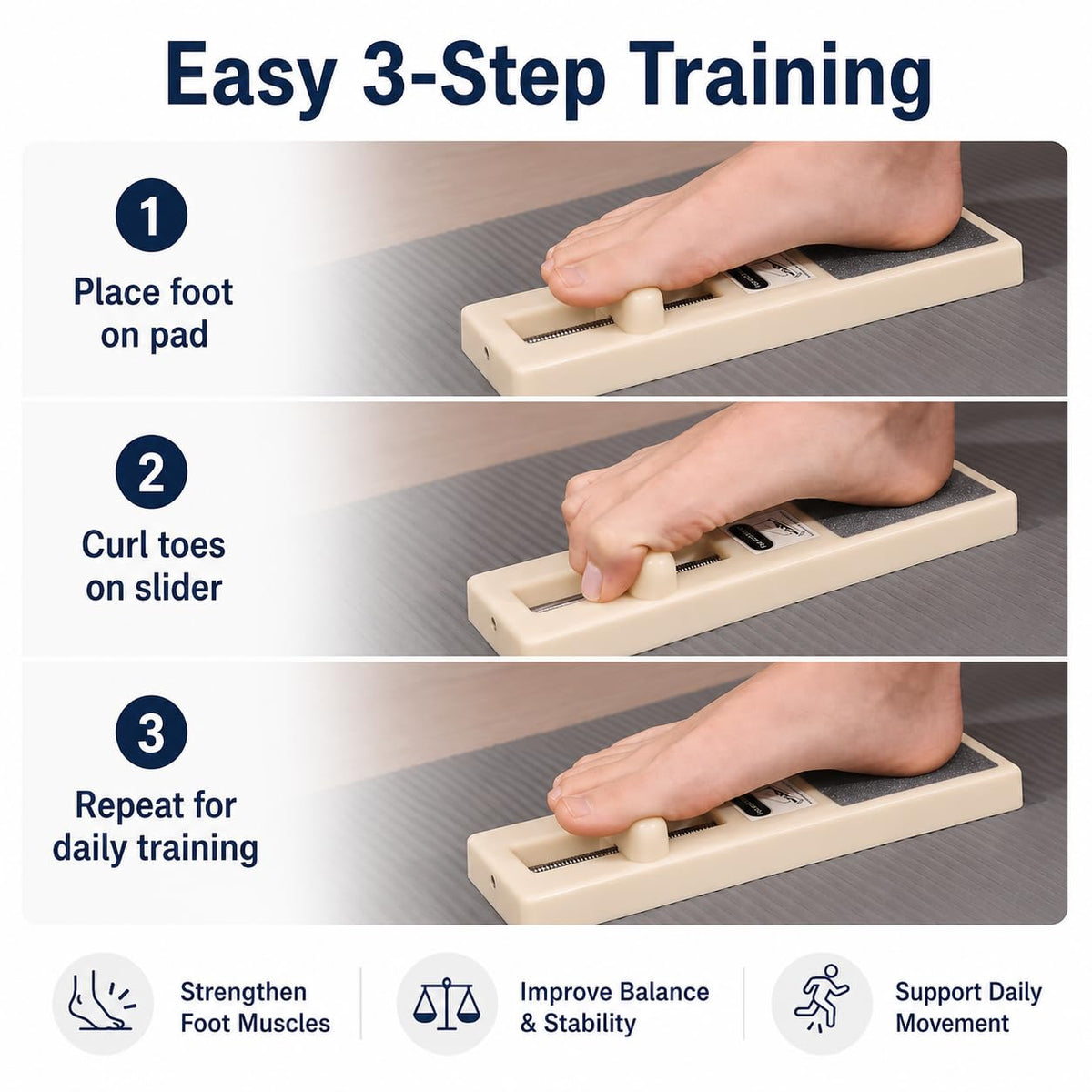 Foot Arch Trainer for Flat Feet, ABS Foot Strengthener for Dance Training, Foot Arch Exerciser for Plantar Fasciitis Relief, Portable Foot Workout Tool