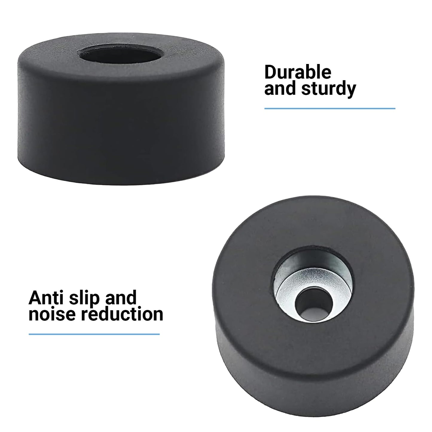 8 Pack 192310GS Anti Vibration Rubber Feet with Stainless Steel Nuts & Washers – Universal Air Compressor Isolation Pads for Generators, Pressure Washers, Speaker Cabinets, Washing Machine, Furniture