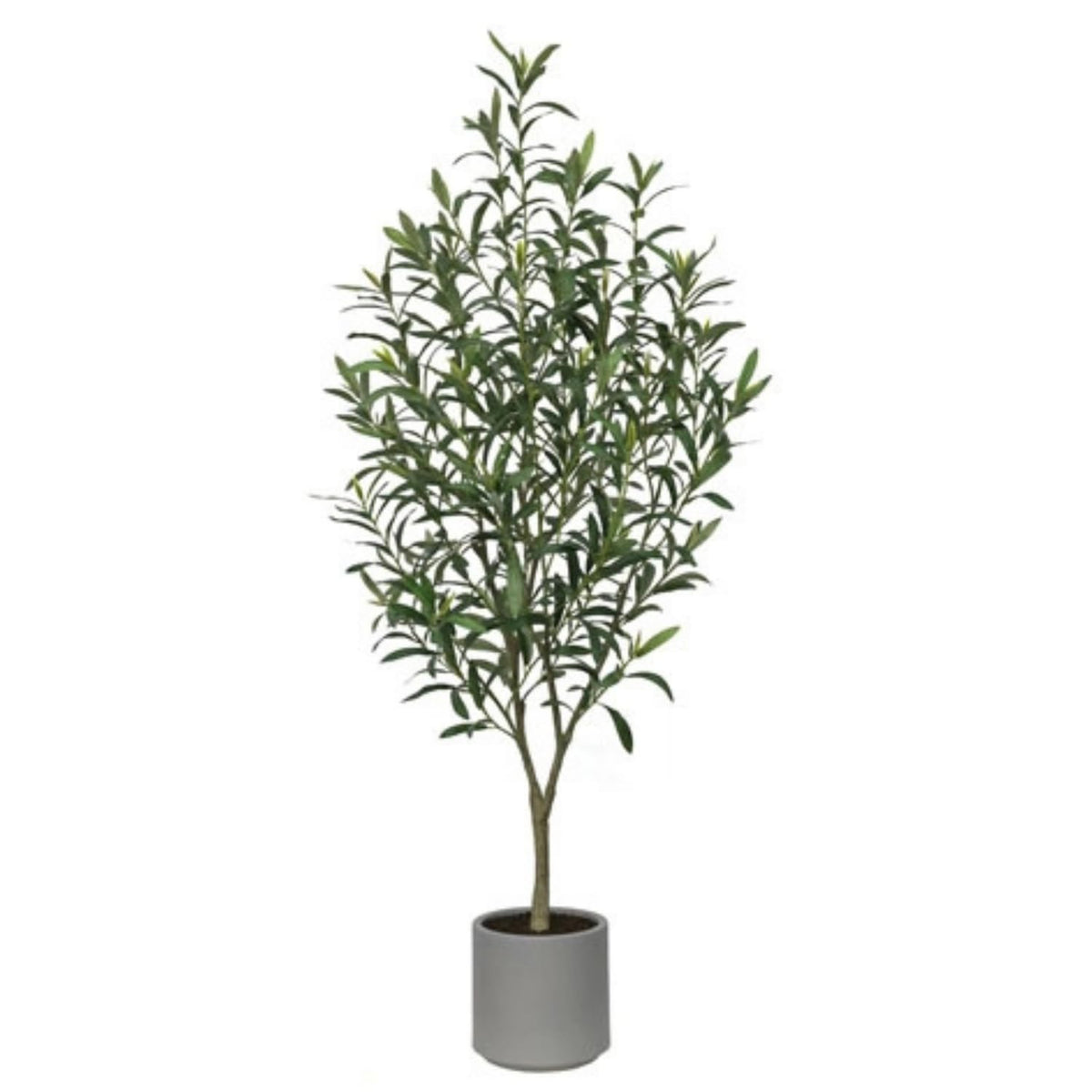 CG Hunter Faux Fruitless Olive Tree, Premium Artificial Indoor Tree Stands 4' Tall, Lifelike-Leaves & Hand Painted Trunk, Planter Pot Included