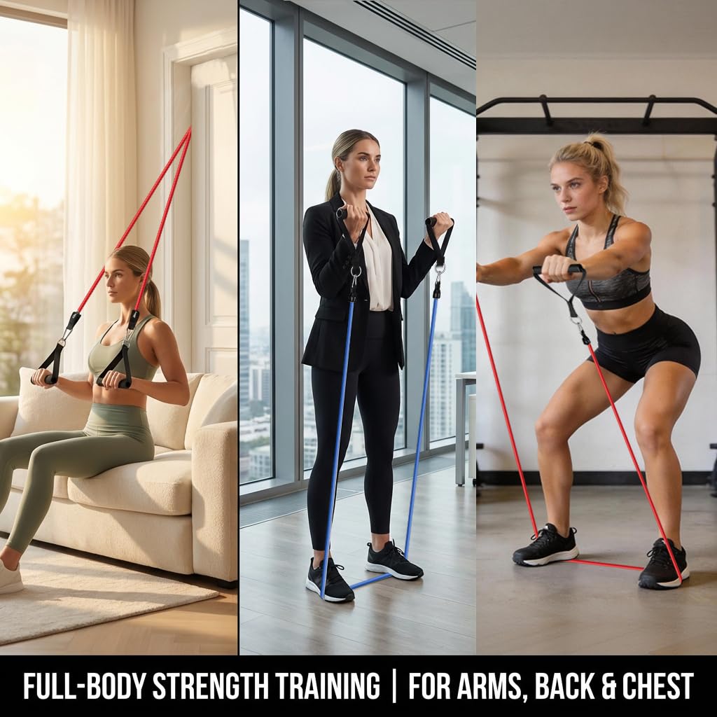 VEICK Resistance Bands with Handles for Men Women, Exercise Bands, Workout Bands for Working Out, Exercising Bands for Fitness Weights Work Out at Home