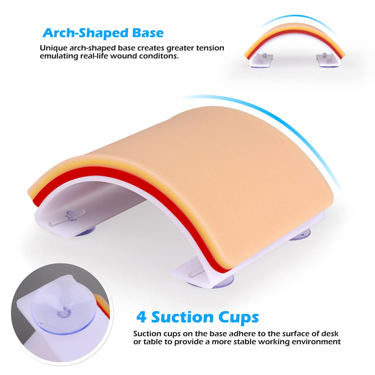 Medarchitect Premium Suturing Skill Trainer Including DIY Incision Suture Pad with Hook & Loop Replacement Design, 19 Pre-Cut Wounds Pad & Complete Tools for Advanced Suture Skill Practice