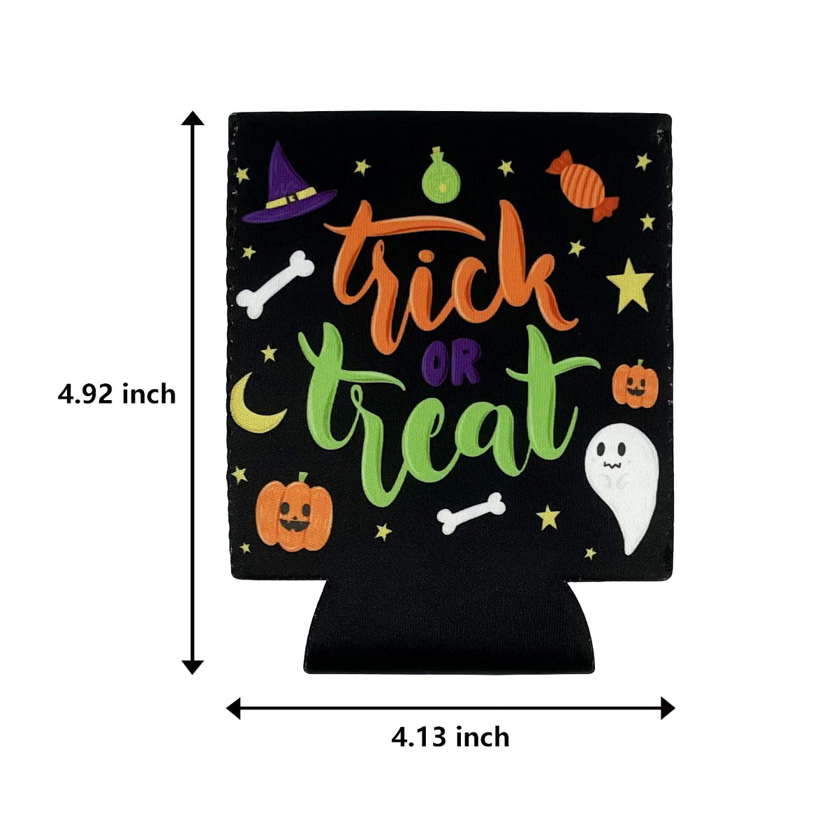 12PCS Halloween Can Coolers Sleeves –Trick or Treat Clover Beer Beverage Party Supplies Decorations Favors
