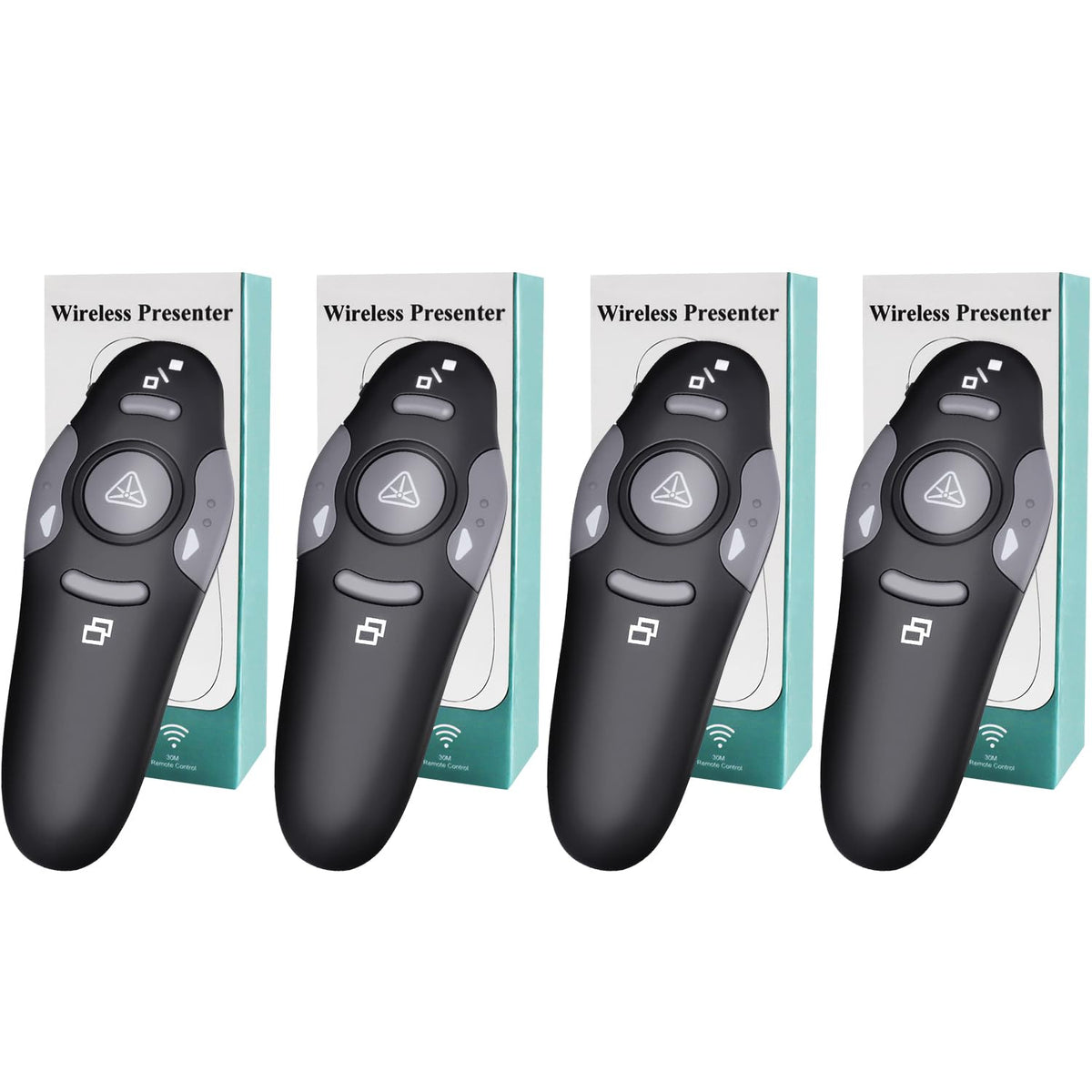 (4 Units) Wireless Presentation Clicker for PowerPoint, Wireless Presenter Remote with Laser Pointer Slide Clickers for Mac/Windows/Linux, Computer/Laptop, Google Slide/PPT/Keynote
