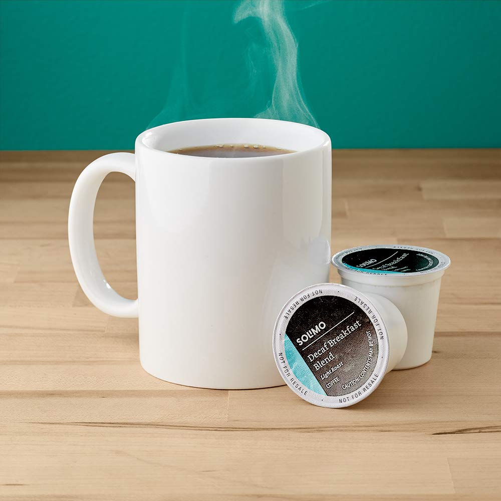 Solimo Decaf Coffee Pods - Breakfast Blend for Keurig 2.0 | 100 Count Light Roast