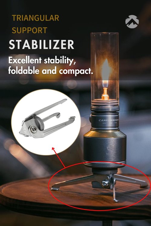 camping moon Stabilizer for Gas Lanterns, Anti-Tipping, Foldable, Stainless Steel TC-ST