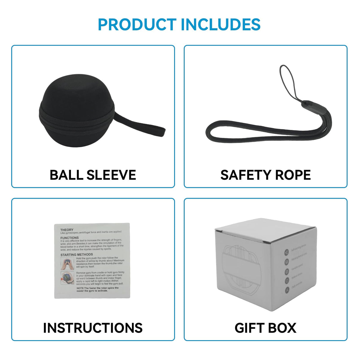 Gyro Ball Hand Exerciser & Power Ball Hand Exerciser Adjustable Resistance to Strengthen Fingers, Wrists, and Arms - Includes a Digital Counter for Stronger Wrist Bones and Muscle