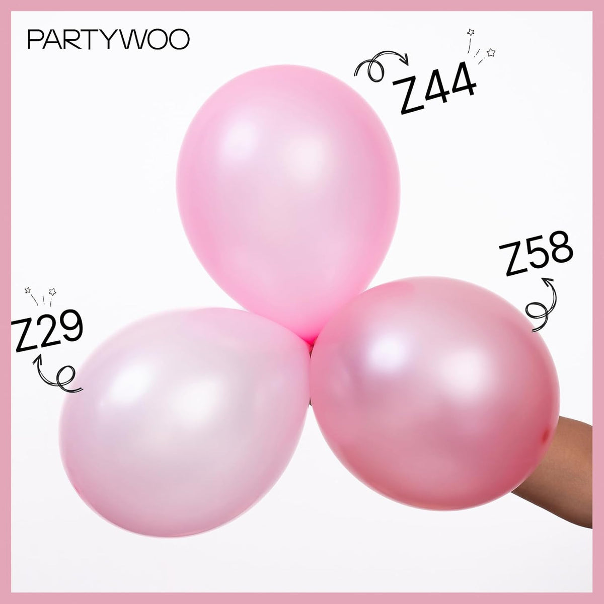 PartyWoo Pearl Pink Balloons - 50 Pcs 12 Inch Latex Helium Balloons for Weddings & Baby Showers
