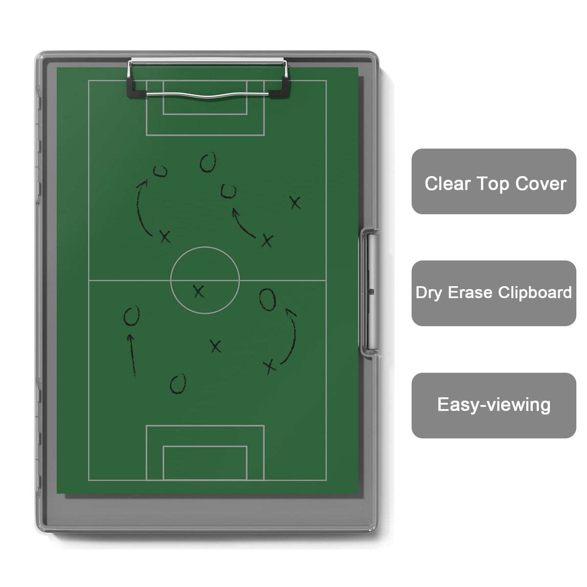 Hongri Clipboard with Storage, Grey 8.5 x 11 Folder Nursing Side Opening, Heavy Duty with Dual Compartment, Dry Erase Clear Cover, Smooth Writing for Teachers, Classroom, Office & School Supplies