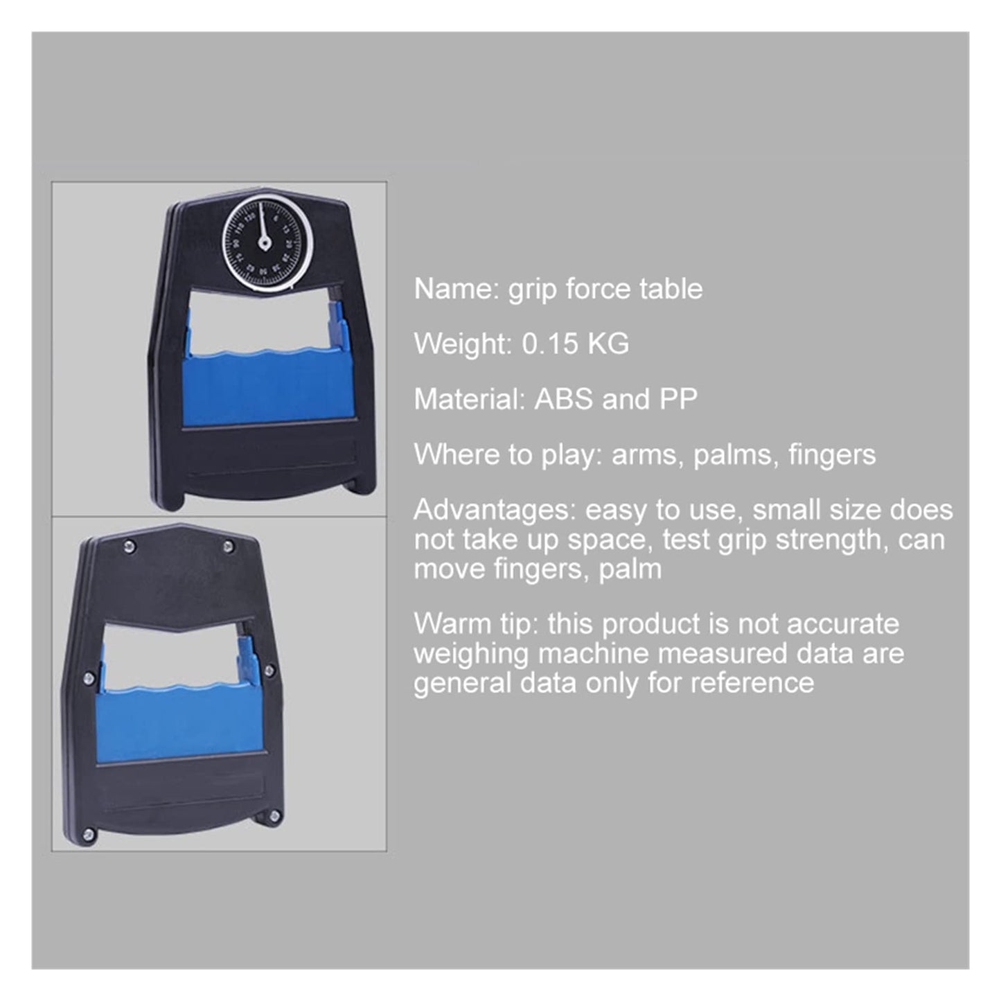 VGVGV Digital Force Gauge, Electronic Dynamometer Count Hand Grip Digital Gym Sports Equipment Strength Training Meter Power Fitness Gauge Portable Force for Measurement