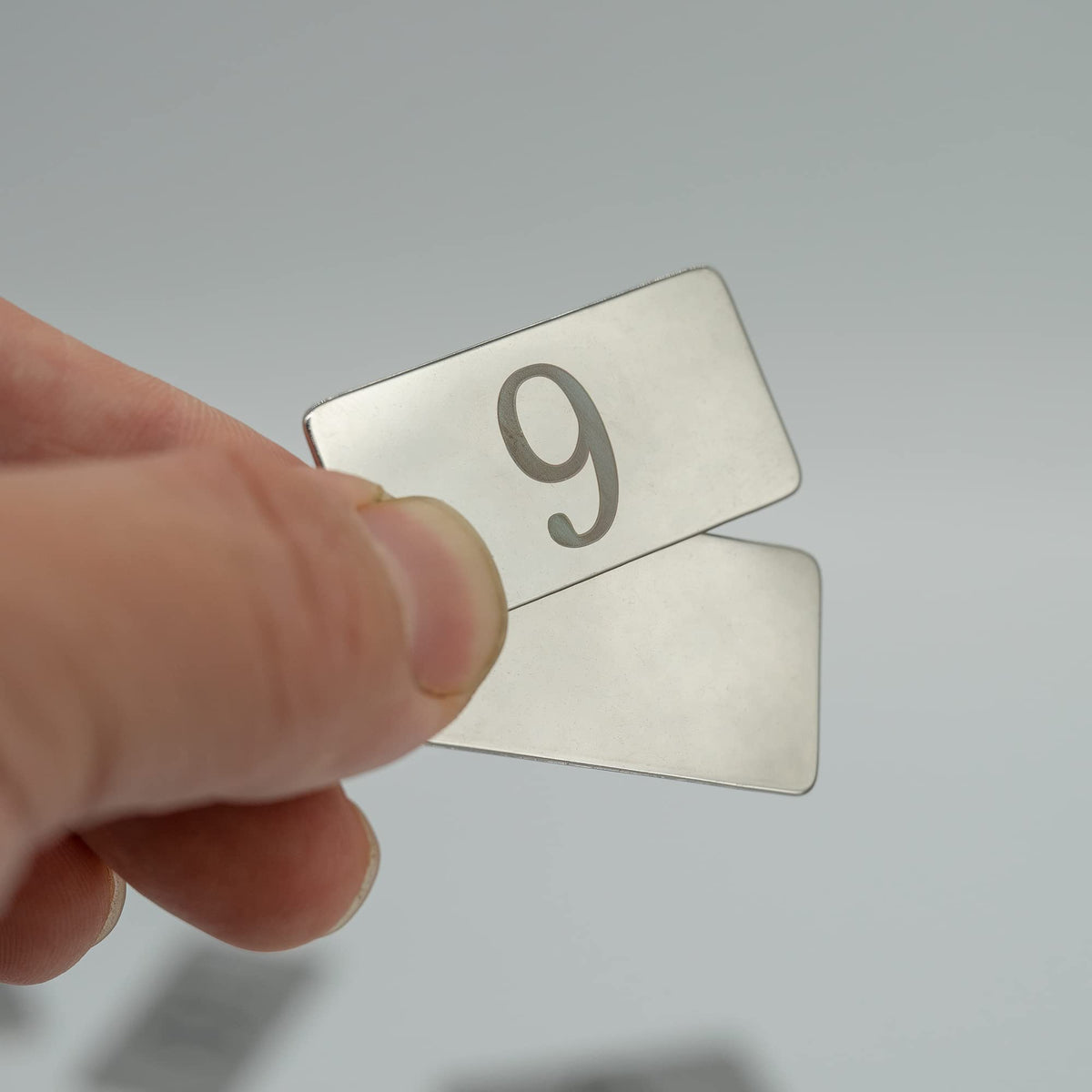 StayMax Rectangle Metal Numbered Tags Stainless Steel Number Tag Key Tags with No Holes (1-25)