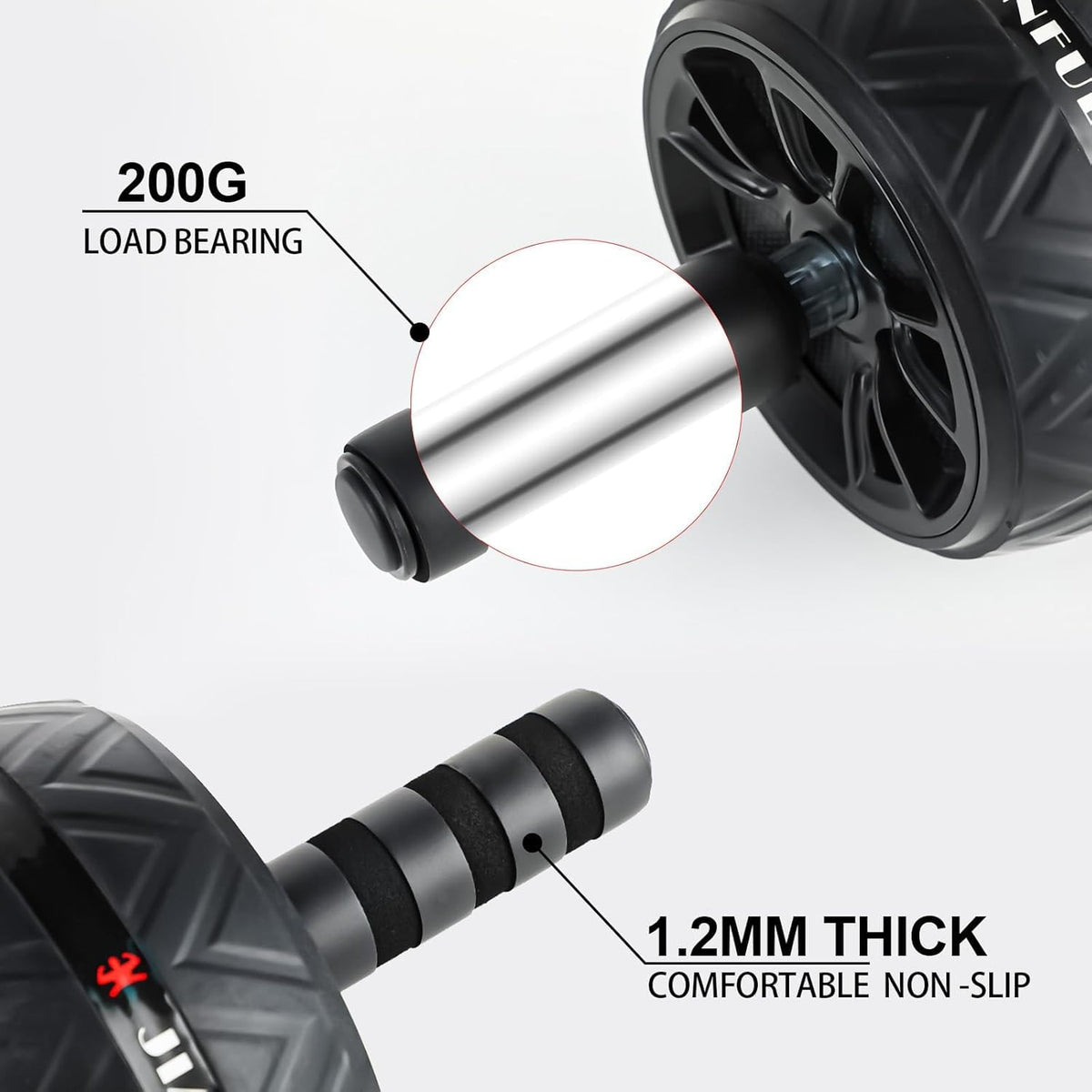 Ab Roller Wheel with Knee Pad, Ab Wheel Roller for Abs Workout & Core Strength Training, Dual Wheel Abdominal Exercise Equipment for Home Gym Fitness for Men & Women