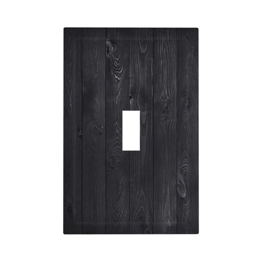 LuHuoLu Decorative Switch Plate Covers Vintage Black Wood Plank Wooden Board 1 Gang Light Switch Cover Plate Single Toggle Wall Plate Outlet Covers Wall Plate Faceplate for Farmhouse Decor