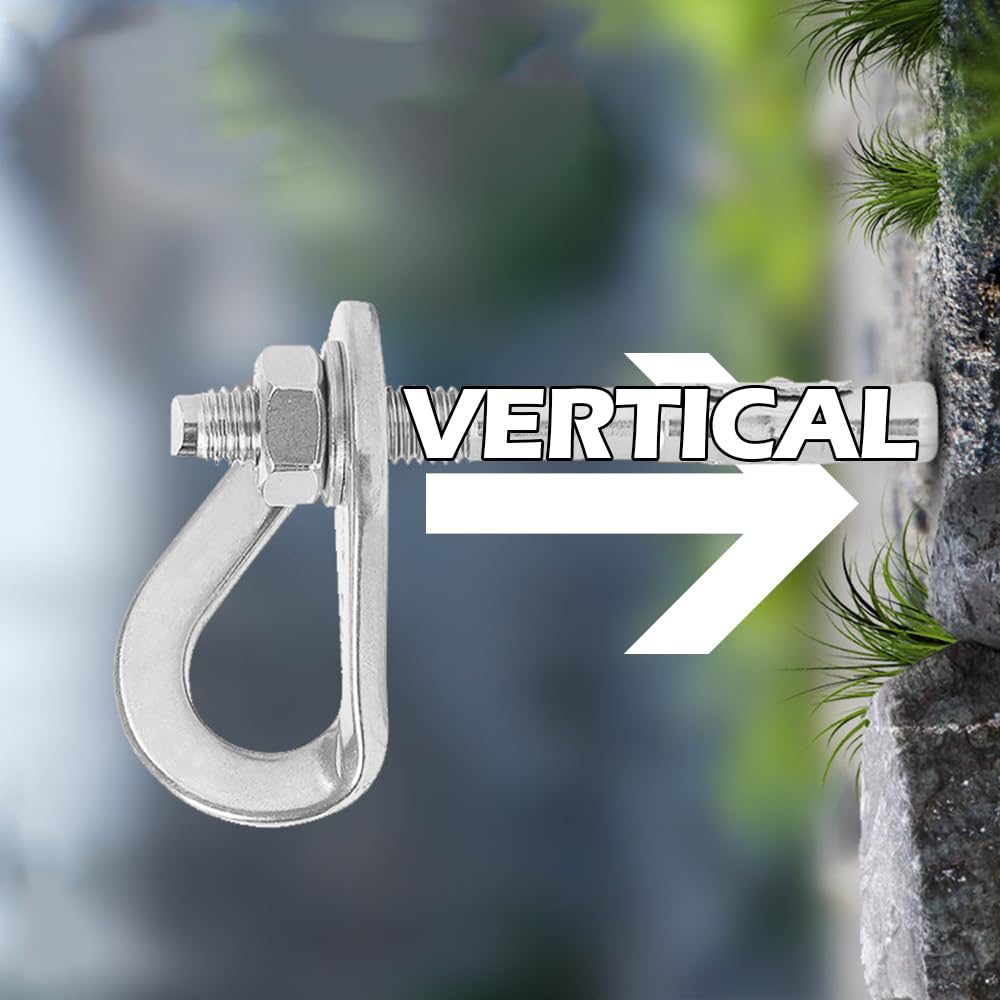 YERGOFE Climbing Holds Anchor Set - 6 PCS - Stainless Steel Bolt Hanger and Bolt Heavy Duty Climbing Holds Weight 2500KG for Indoor Outdoor Climb Train (12MM)