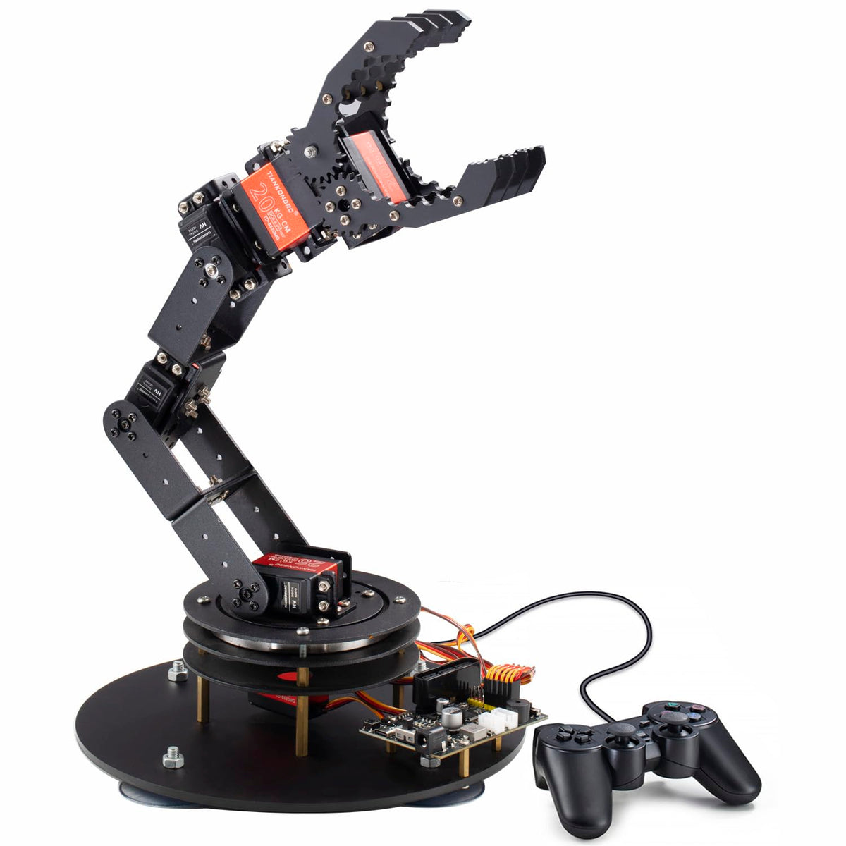 LK COKOINO 6-Axis Metal Robot Arm Kit with Joystick Control for Arduino Programming DIY Robotics Arm for STEM Learning, Educational Build & Play, Servo Motor Projects