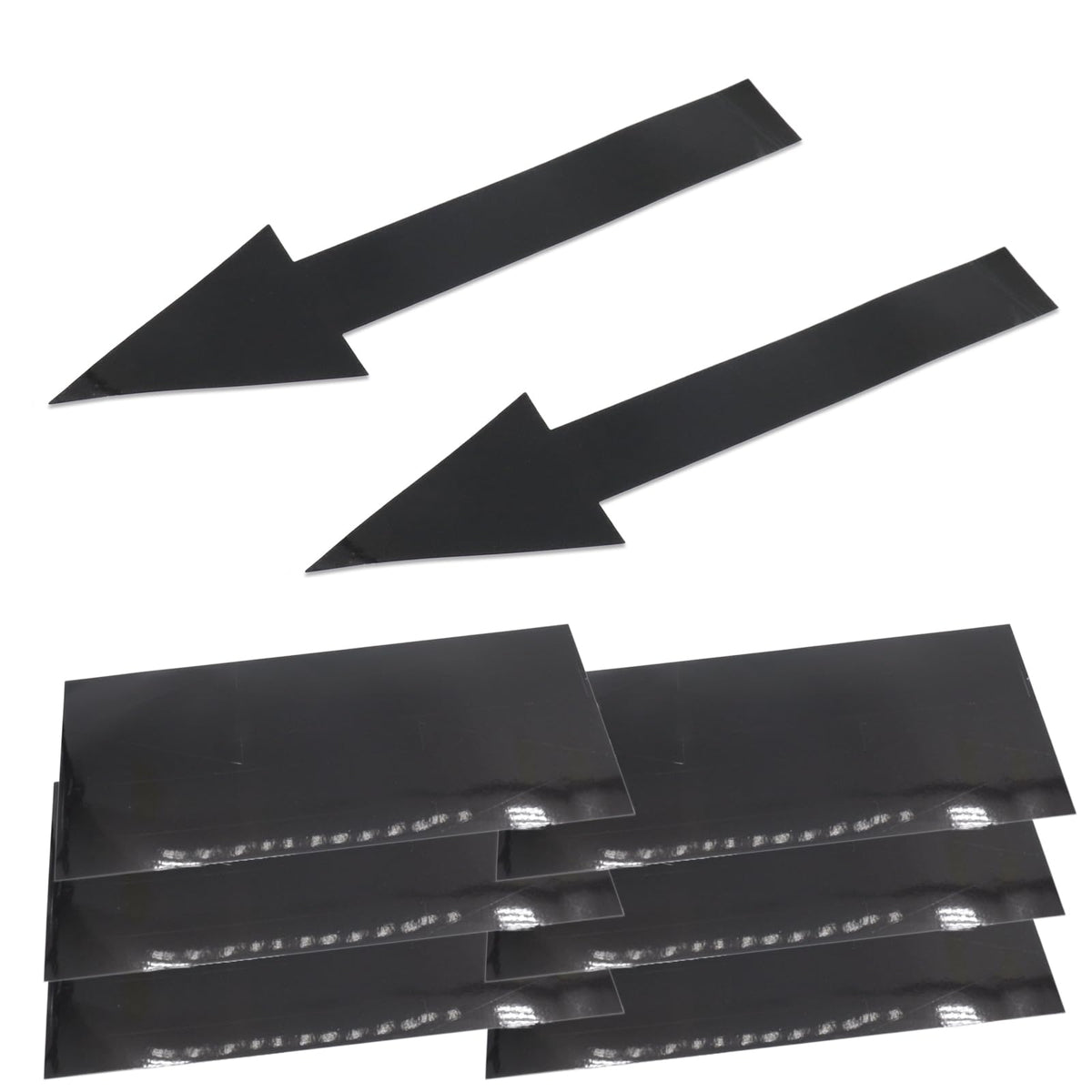 Joyangy 8 x 2 inch Black Arrow Sign Stickers, 12 Pack Waterproof PVC Removable Self Adhesive Floor Decals, Wall Marking Arrow Signs for Road Instructions