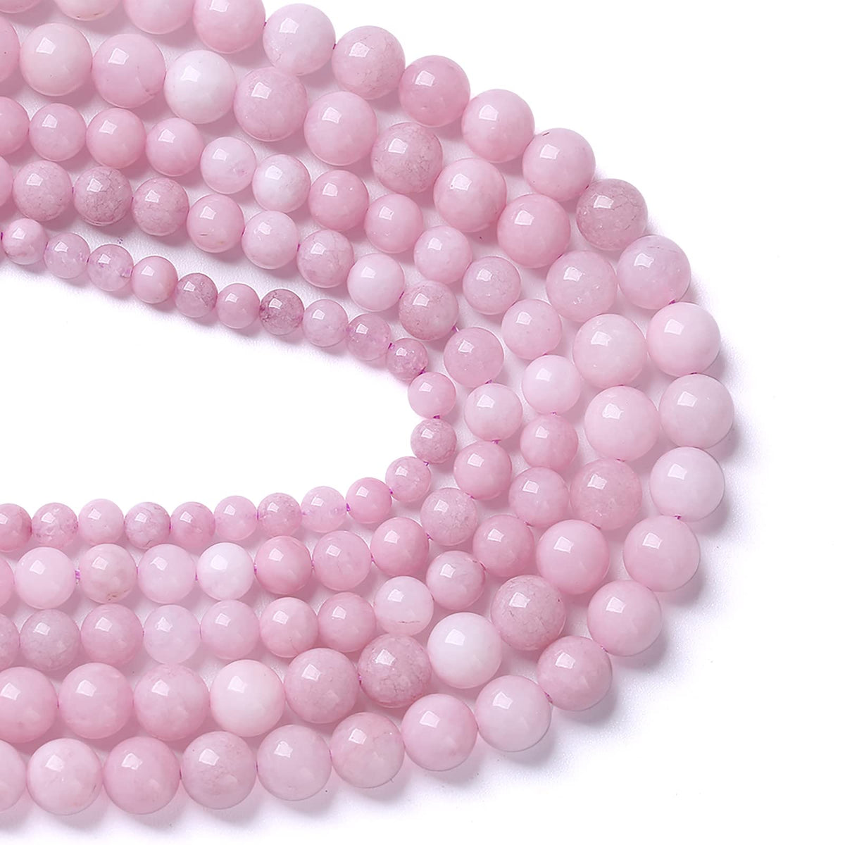 8MM 46PCS Kunzite Beads Round Loose Beads for Jewelry Making DIY Bracelet Necklace Crystal
