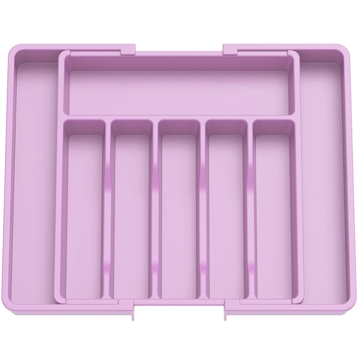 Lifewit Silverware Drawer Organizer, Expandable Utensil Tray for Kitchen, BPA Free Flatware and Cutlery Holder, Adjustable Plastic Storage for Spoons Forks Knives, 13-22 x 15", Purple