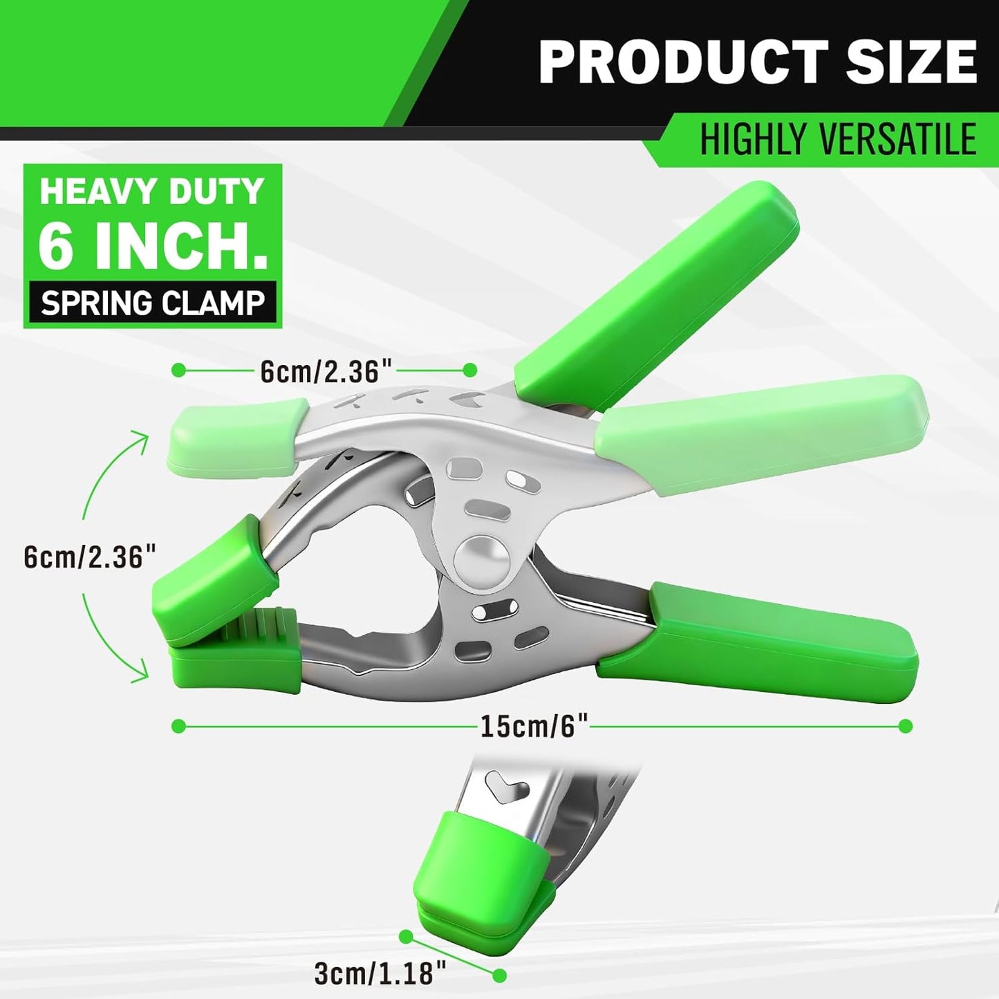 SWANLAKE Heavy Duty Spring Clamps - 8 PCS 6-Inch Metal Clamps with 2.5-Inch Jaw Opening