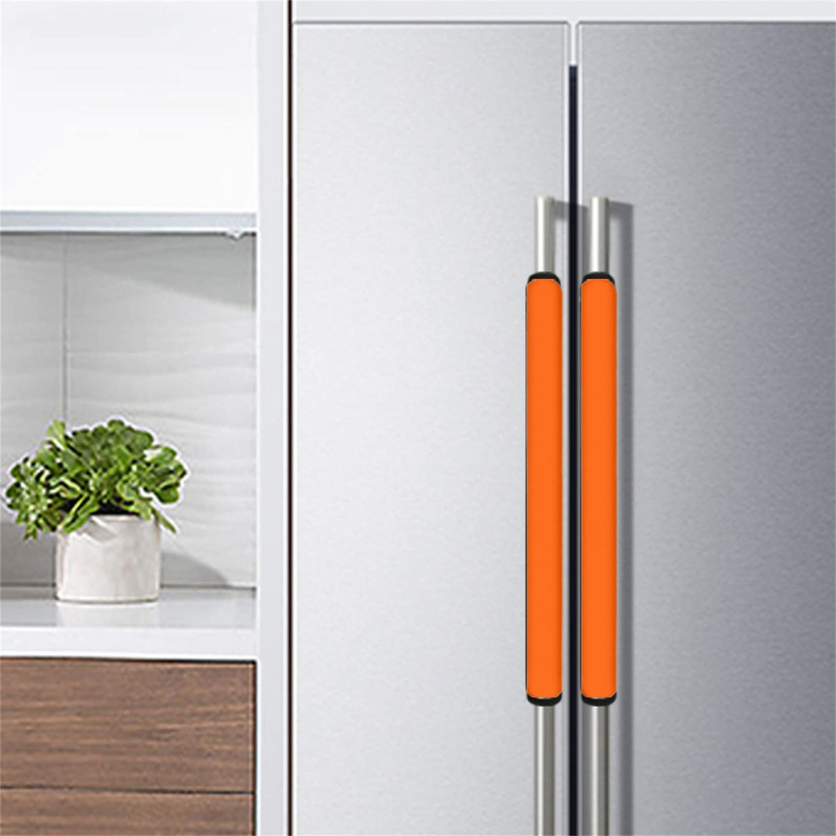 Coldinair Orange Refrigerator Door Handle Covers Set of 8,Keep Your Kitchen Appliance Clean from Fingertips,Drips,Food Stains for Fridge Oven Dishwashers