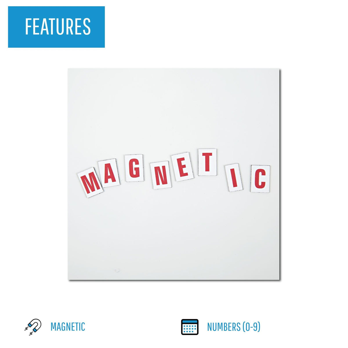 MasterVision Magnetic Letters, 1/2" x 3/4", Red on White, 120 Pieces