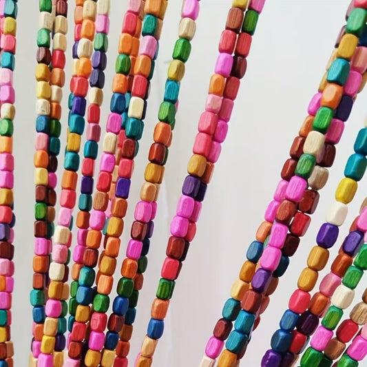 ave split Rainbow Colorful Hippie Wood Door Beaded Curtain Boho-Bohemian Wooden Doorway Beads Curtains Made of Wood&Bamboo-for Window,Aisle, Door Decor 051fz (Colorful, 38 Strands)