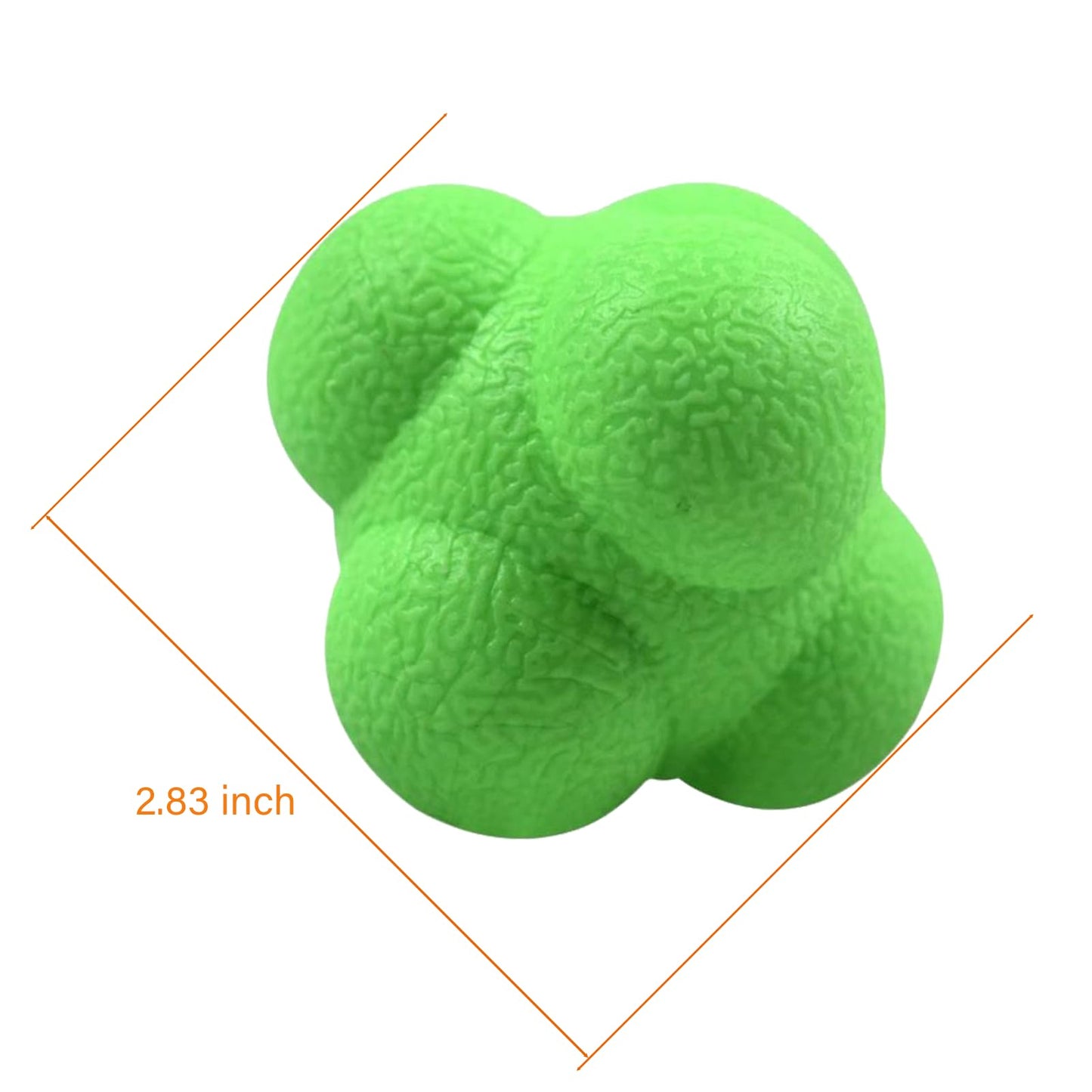 AIRLAXER Reaction Ball,Reflex Ball for Hand Eye Coordination Training,2.83 inch,Pack of 3-Grey,Yellow,Green.